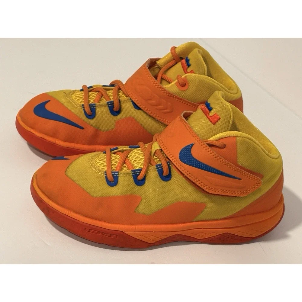 Nike Zoom Hyperrev Total Orange Yellow Blue 653646-700 Size 2Y Lebron‎ Sneakers